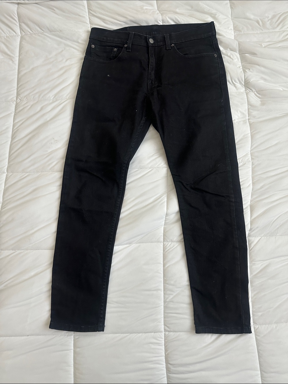Men's Slim Straight Black Jeans - Picture 2 of 5